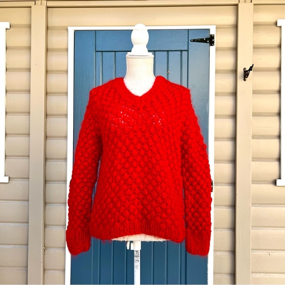 Kemar Sweaters - Vintage Kemar Red Garment hand-knitted Women’s Size 38 (USA XS)